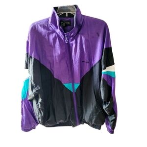 Pierre Cardin Vintage Purple and Black.Men's Jacket Colorblock Size Large
